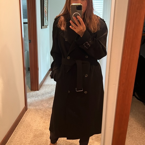 Anne Klein Black trench coat - Picture 7 of 17